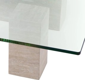 Masuta design LUX din travertin Ikal 100x100cm