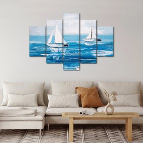 Tablou - Pictură yacht pe mare (150x105 cm)