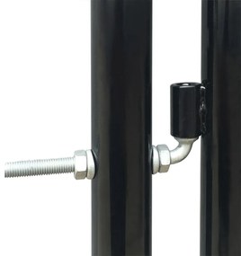 Poarta de gard cu o usa, negru, 300x200 cm Negru, 300 x 200 cm