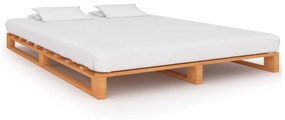 Cadru de pat din paleți, maro, 140x200 cm, lemn masiv de pin
