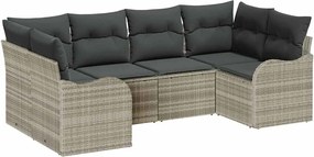 vidaXL Set de canapele pentru grădină 6 pcs Gri deschis Rattan poli