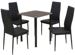 vidaXL Set masă și scaune de bucătărie, negru, 5 piese