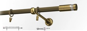 Galerie simpla striat XANTOS 19 mm - aur antic (Alege marime: 360 cm)