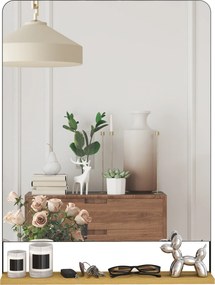 HOMCOM Oglindă de perete 80 x 60 cm cu raft din lemn, oglindă dreptunghiulară modernă cu ramă metalică, negru | Aosom Romania