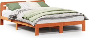 vidaXL Cadru de pat fără saltea, maro ceruit 150x200 cm lemn masiv pin