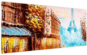Tablou - Vremea ploioasă și Turnul Eiffel (120x50 cm)