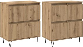 vidaXL Bufeturi 2 pcs stejar artizanal 120 x 35 x 70 cm Lemn compozit