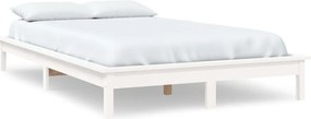 vidaXL Cadru de pat, alb, 200x200 cm, lemn masiv de pin