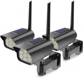 Set 3 bucati Camera Led Solara Falsa cu Senzor de Miscare si Telecomanda, Lampa Stradala
