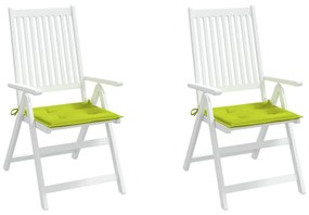 Perne scaun de gradina 2 buc., verde deschis, 50x50x3cm, textil 2, verde aprins, 50 x 50 x 3 cm