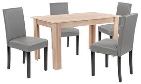 Set de masă Leon 4+1, gri stejar Sonoma