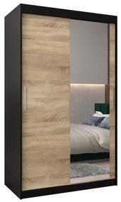 Dulap de haine 120 cm Toki 2 (negru mat + stejar sonoma). 1064978