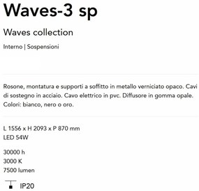 Lustra LED suspendata Waves-3 sp alba