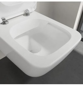 Set vas WC rimless suspendat, Villeroy&amp;Boch Venticello, DirectFlush, cu capac inchidere lenta, 37.5x56cm, Alb Alpin, 4611RS01