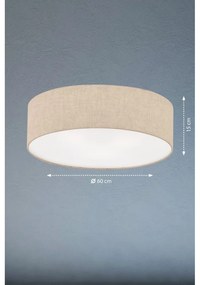 Plafonieră bej cu abajur textil ø 60 cm Thor – Fischer &amp; Honsel