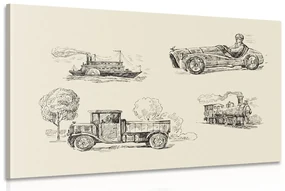 Tablou mijloace de transport în design retro