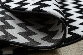 Covor Sketch rotund - F561 negru și alb - Zig Zag