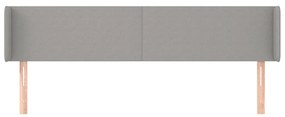 Tablie de pat cu aripioare gri deschis 163x16x78 88 cm textil 1, Gri deschis, 163 x 16 x 78 88 cm