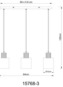 Globo 15768-3 - Lustră suspendată cu cablu ALEIDIS 3xE27/25W/230V
