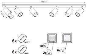 Spot MARIBEL 6xGU10/10W/230V alb
