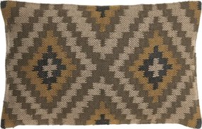 Pernă decorativă multicolor din lână și iută, "WoolJute"
