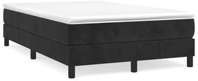 vidaXL Pat box spring cu saltea, negru, 120x190 cm, catifea