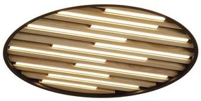 Plafoniera LED metal negru cu lemn Equalise
