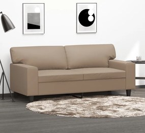 vidaXL Canapea cu 2 locuri, cappuccino, 140 cm, piele ecologică