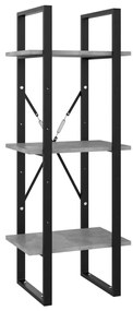 vidaXL Bibliotecă cu 3 rafturi, gri beton, 40x30x105 cm, PAL