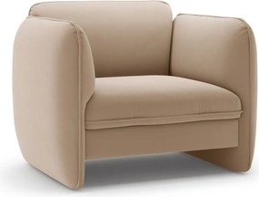 Fotoliu maro cu tapițerie din catifea Georgia – Micadoni