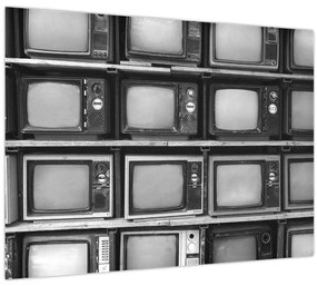Tablou pe sticlă - Retro TV (70x50 cm)