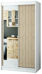 Dulap de haine 120 cm Ladonna 2 (alb mat) (cu oglindă). 1045705