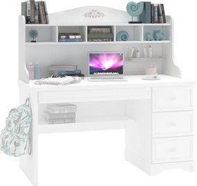 Biblioteca pentru birou din PAL Rustic White 135x62x38 cm