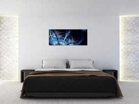 Tablou - Floare albastru închis (120x50 cm)