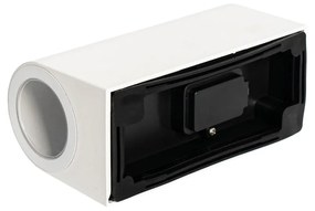 Aplică modernă de perete pentru exterior din plastic alb ovală cu 2 lumini - Baleno