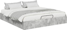 vidaXL Cadru de pat otoman Beton 203 x 180 x 25 cm Lemn prelucrat