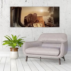 Tablou - Natura moartă, pescuit (120x50 cm)