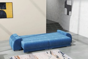 Canapea extensibilă dumonde cu 2 lăzi de depozitare si sezut confortabil din spuma high-density, Verona Zoom Blue 310x100 cm