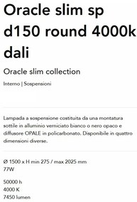 Lustra LED XXL suspendata Oracle slim sp d150 round 4000k dali alba