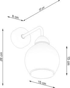 Aplică de perete neagră ø 15 cm Grande – Sollux
