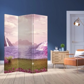 Paravan - Pomi roz cu lac (126x170 cm)