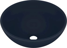 vidaXL Chiuvetă baie lux albastru închis mat 32,5x14cm ceramică rotund