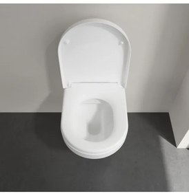 Set vas WC rimless suspendat, Villeroy&amp;Boch Architectura, DirectFlush, cu capac inchidere lenta, 37x53cm, Alb Alpin, 4694HR01