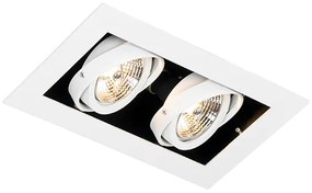 Spot modern încastrat alb cu 2 lumini reglabile - Oneon 70