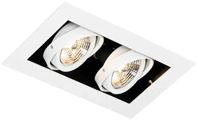 Spot modern încastrat alb cu 2 lumini reglabile - Oneon 70