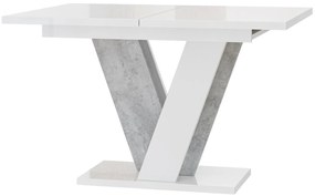 Masă de sufragerie Venag (alb lucios + piatră) (pentru 4 până la 6 persoane). 1055271