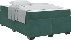 vidaXL Cadru de pat cu saltea Verde închis 120 x 190 cm țesătură