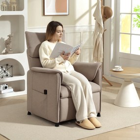 HOMCOM Fotoliu Reclinabil de Living Electric cu Suport pentru Picioare Maro | Aosom Romania