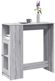 vidaXL Masă bar cu rafturi, gri sonoma, 101x40x103,5 cm lemn prelucrat