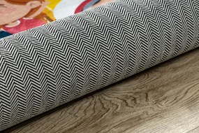 BAMBINO 42810 covor lavabil Rachetă, planete pentru copii anti-alunecare - albastru / maro